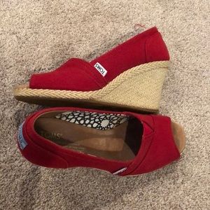 TOMS red wedges.  Gently worn
